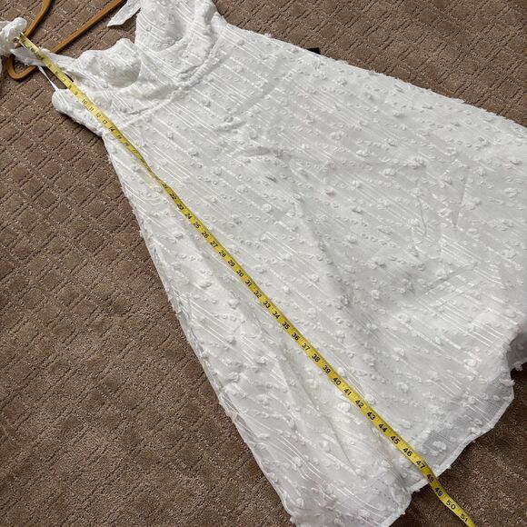 Lulus Glamorous Element White Lurex Tie-Strap Bustier Midi Dress Large Bride NWT - Picture 12 of 13